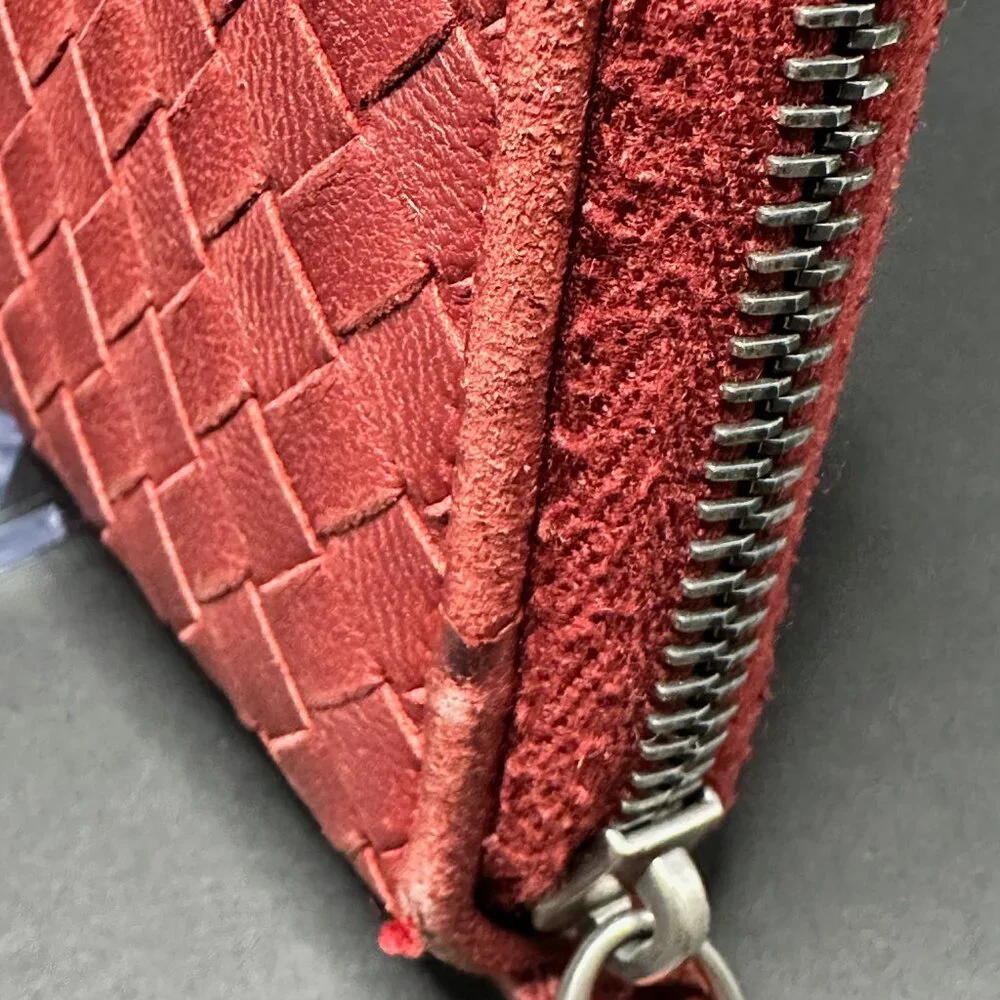 Bottega Veneta Intrecciato Leather Zip Around Wallet - GUC